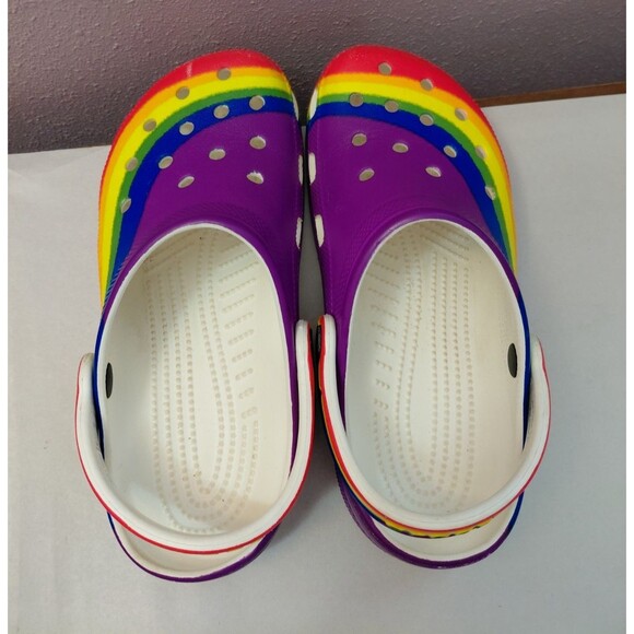 Crocs Classic Unisex Men's6/Women's 8 Tie-Dye Rainbow Clogs - Picture 6 of 11